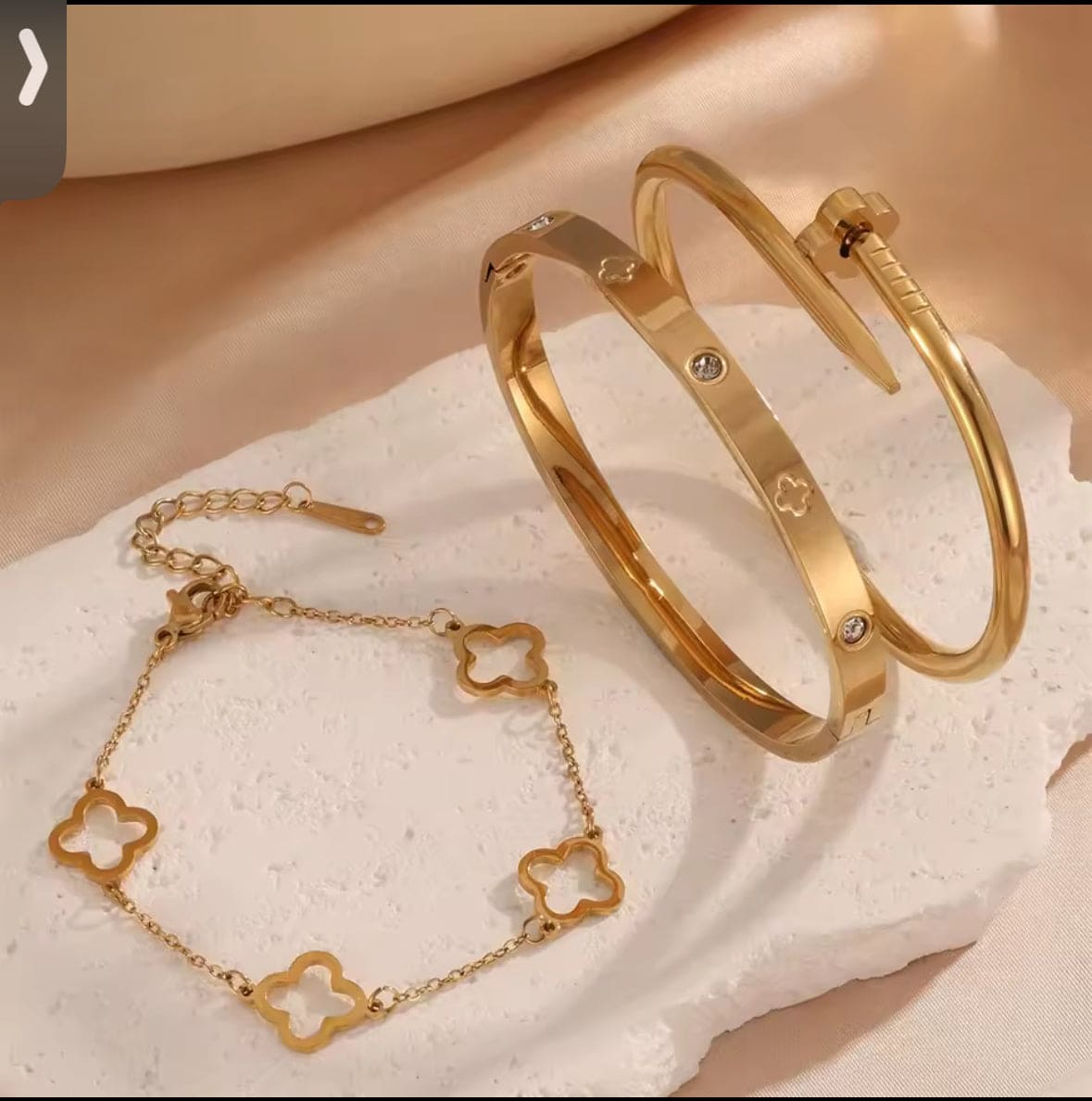 GoldLucky Clover Women's Bracelet Set