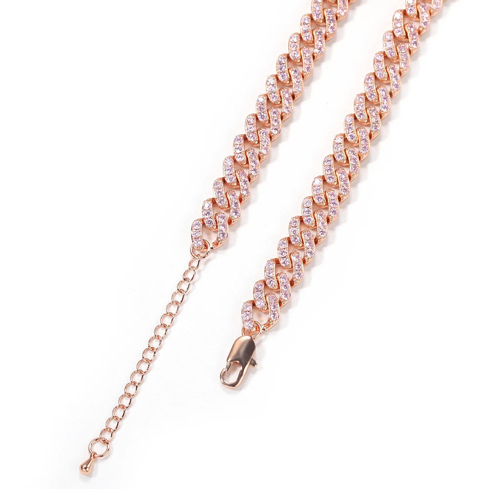 UWIN 9mm Iced Out Cuban Link Anklet Plus 2inch Extension Chain Zircon Hip Hop Fashion Punk Chain Bling Bling Charms Jewelry