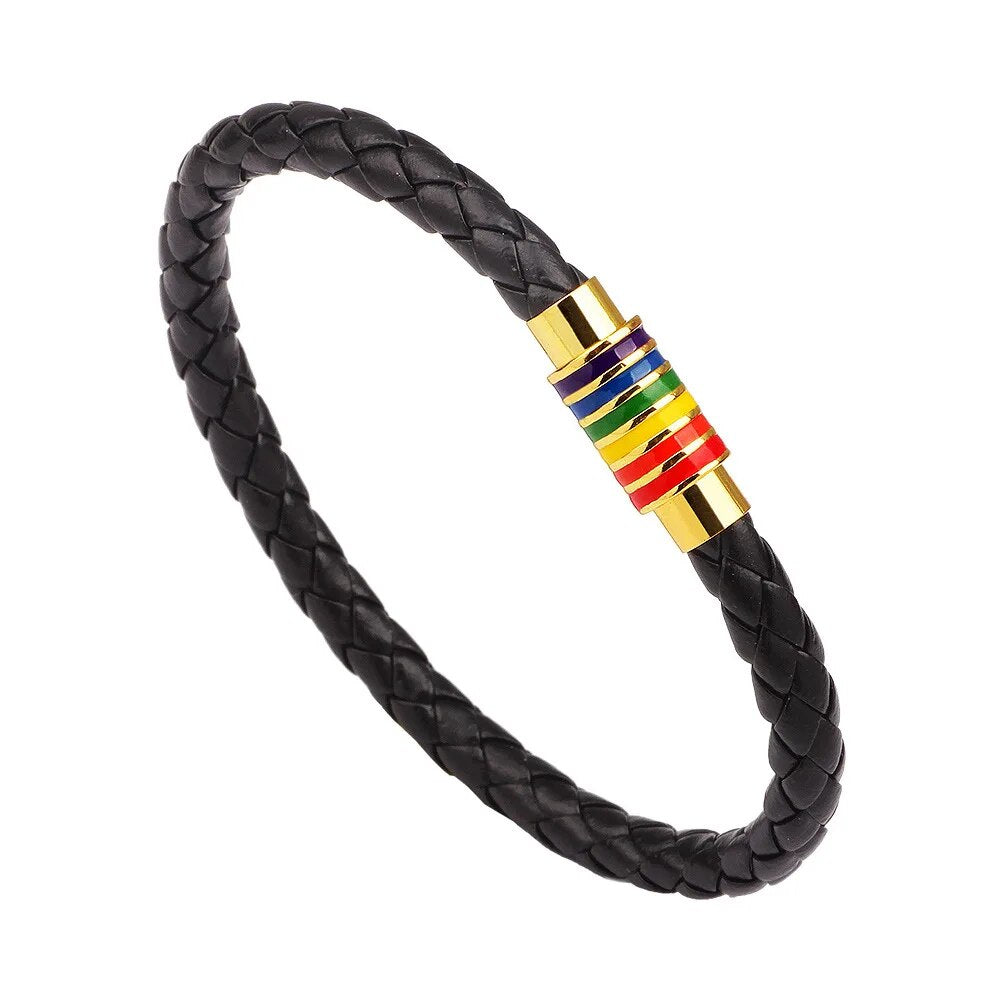Pride Love Rainbow Leather UnisexBracelets For