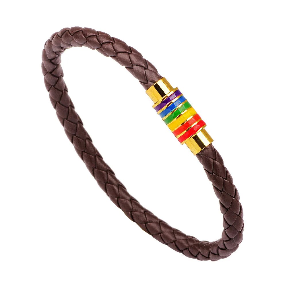 Pride Love Rainbow Leather UnisexBracelets For