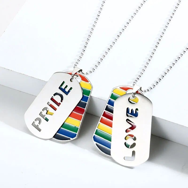 Pride Love Double Layer Rainbow Love Pendant Necklace