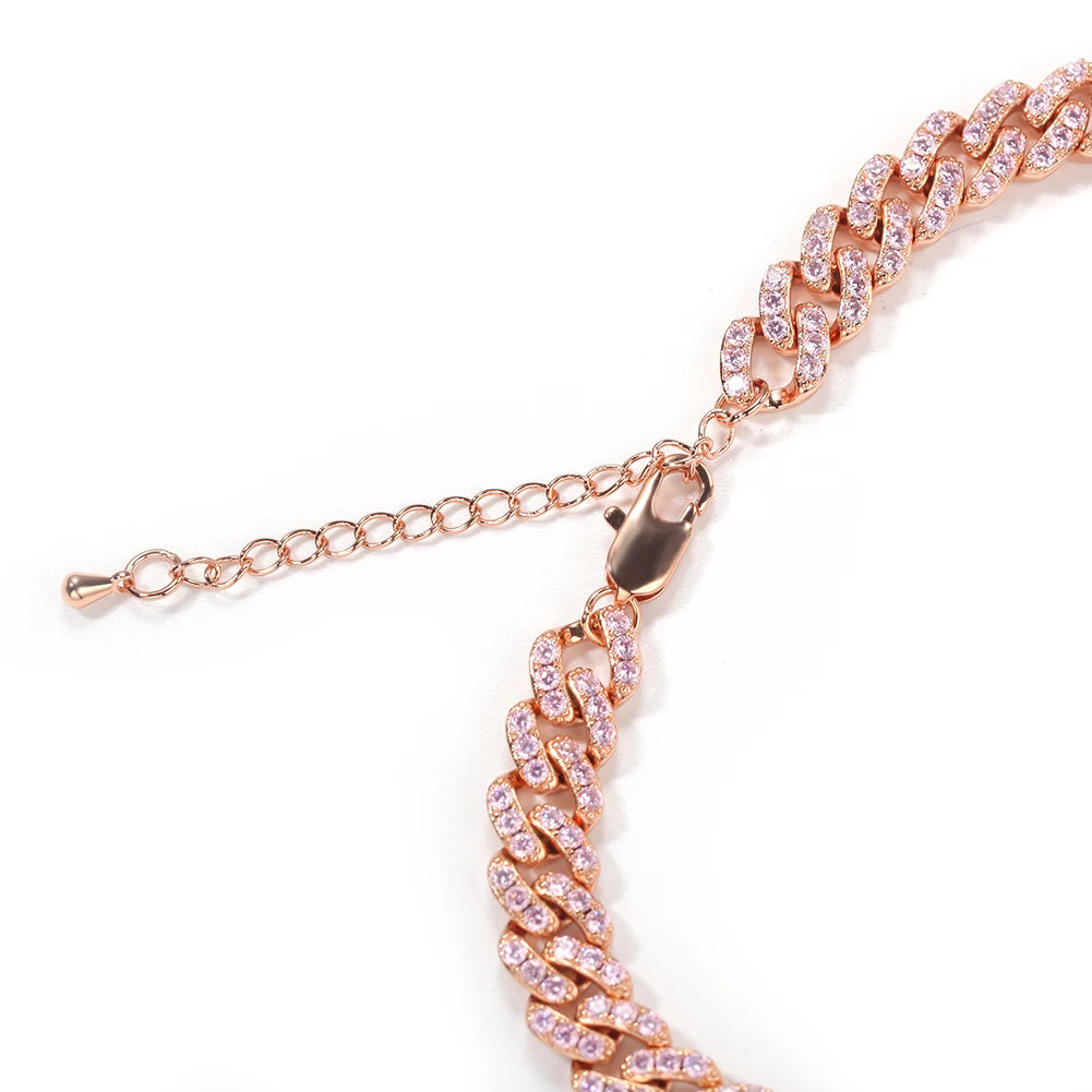 UWIN 9mm Iced Out Cuban Link Anklet Plus 2inch Extension Chain Zircon Hip Hop Fashion Punk Chain Bling Bling Charms Jewelry