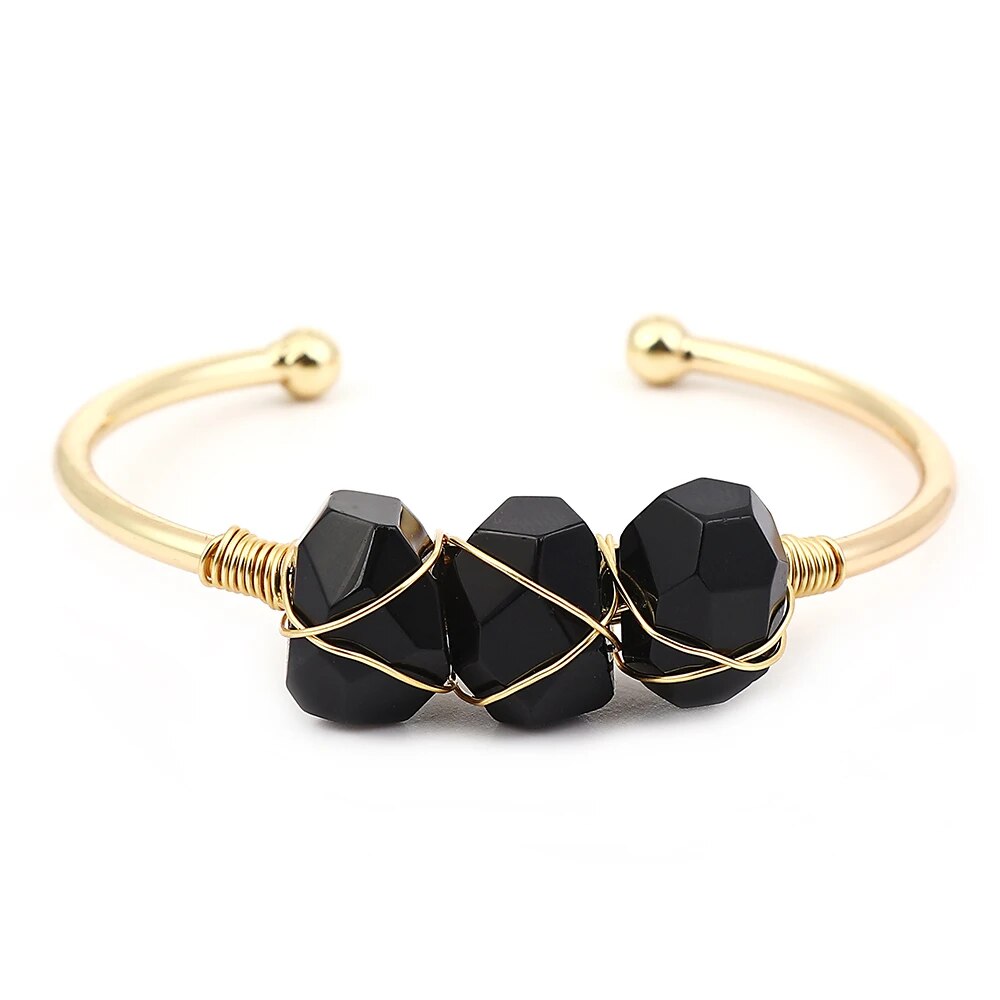 Natural Stone Cuff Bohemian Bracelet-Available In A Variety Of Colors