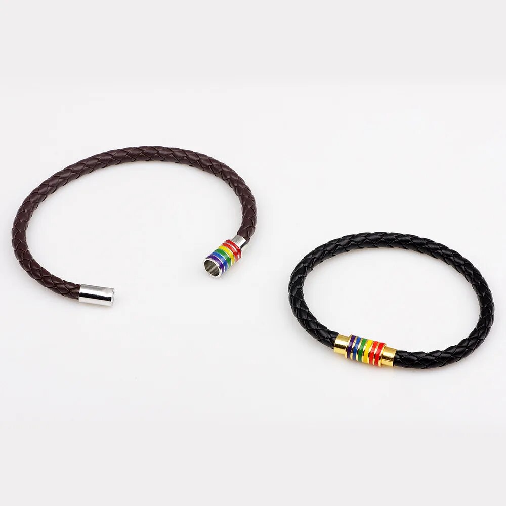 Pride Love Rainbow Leather UnisexBracelets For