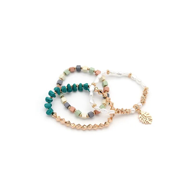 Bohemian Multi-colored Piece Beaded Bracelet Set
