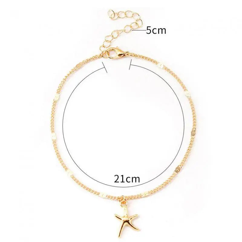 Summer Boho Starfish Women Anklet Foot Chain Jewelry Ankle Bracelet Femme Cheville Bijoux Pulseras Tobilleras Mujer Enkelbandje