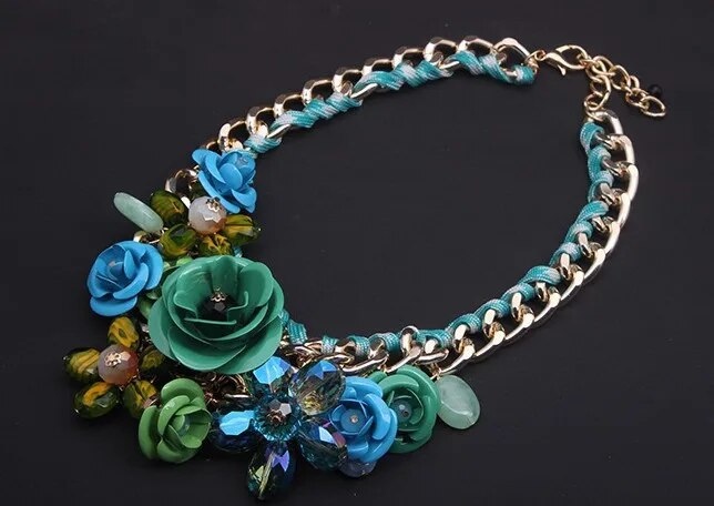 Statement Vibrant Pink Flower Necklace