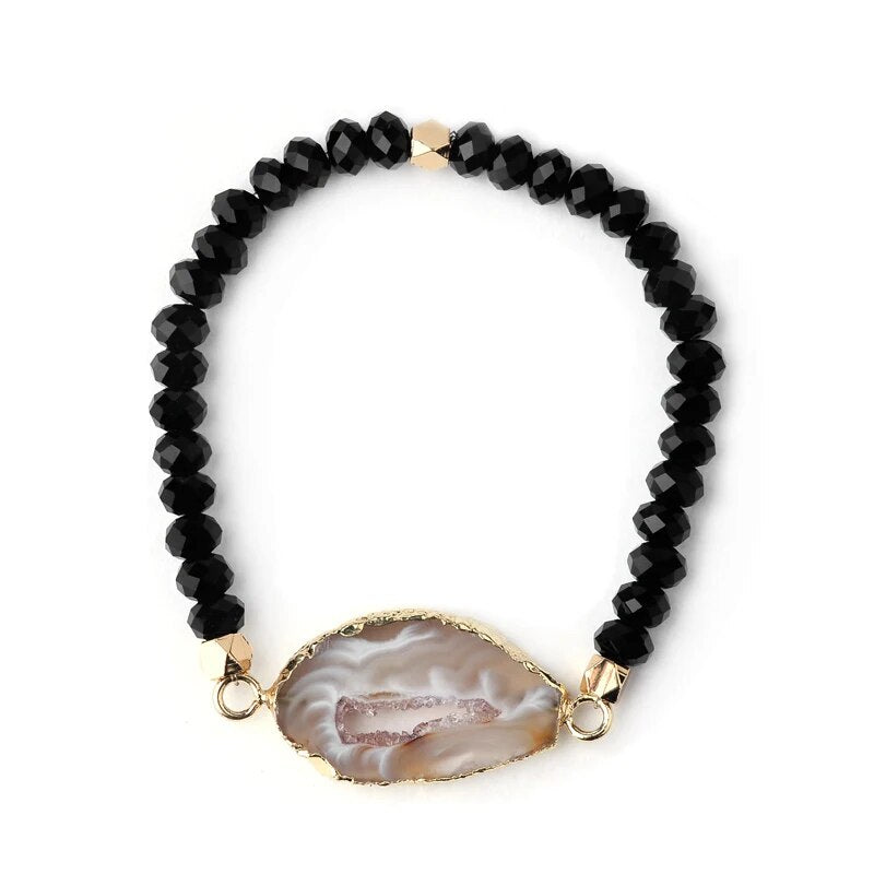 Natural Agate Druzy Stone Bracelet -Available In Multiple Colors