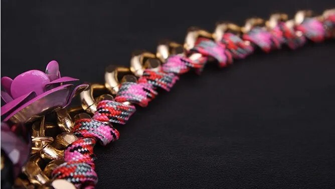 Statement Vibrant Pink Flower Necklace