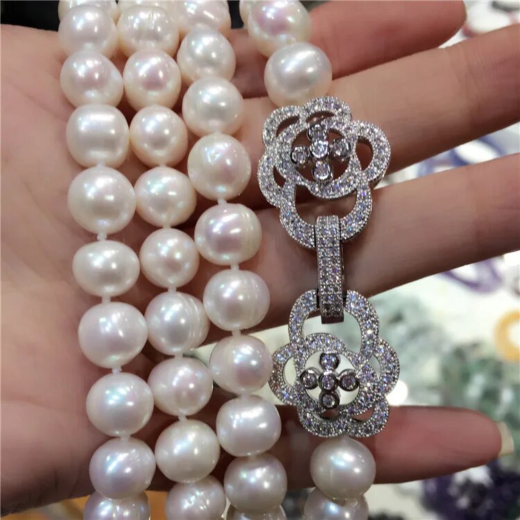 White Natural Freshwater Long pearl Necklace For Women