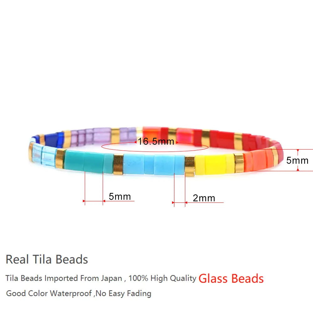 YASTYT Summer Tila Bracelet Waterproof Glass Beaded Vintage Handmade Accessories Miyuki Beads Bracelets for Women Teen Girl