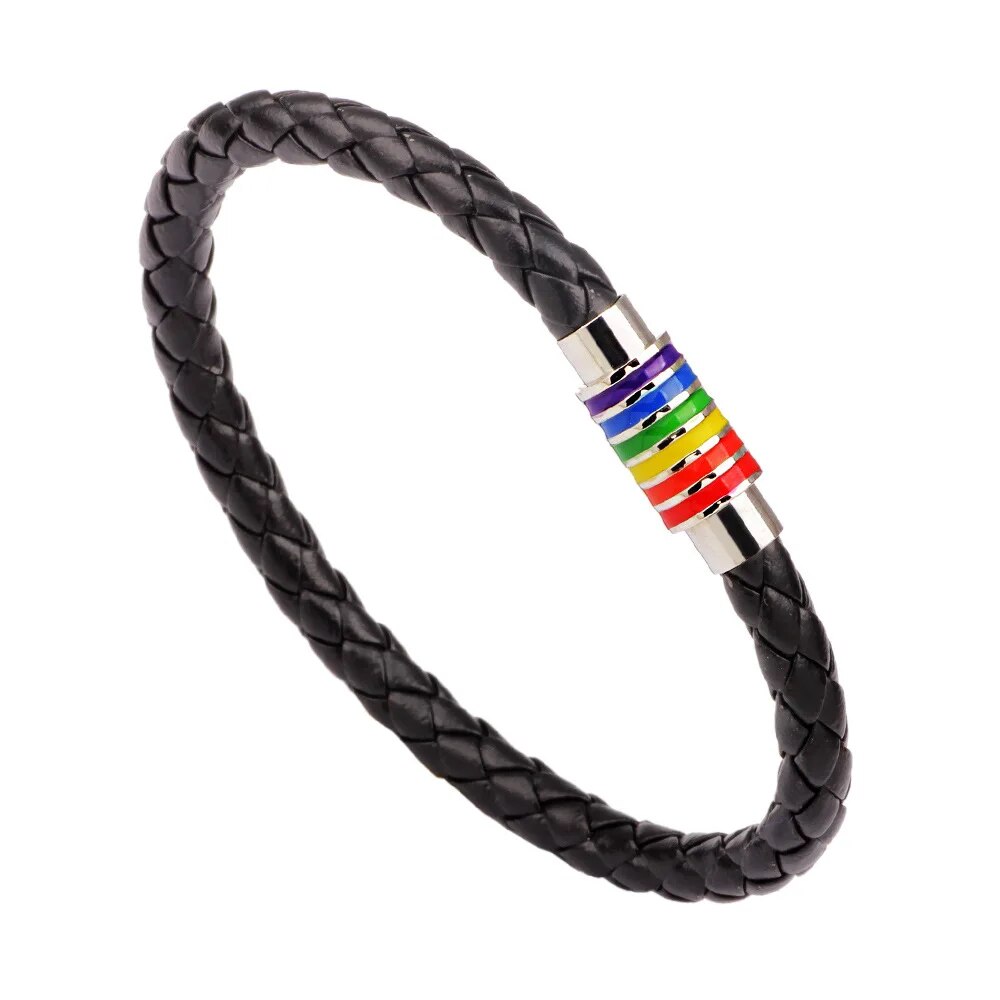 Pride Love Rainbow Leather UnisexBracelets For