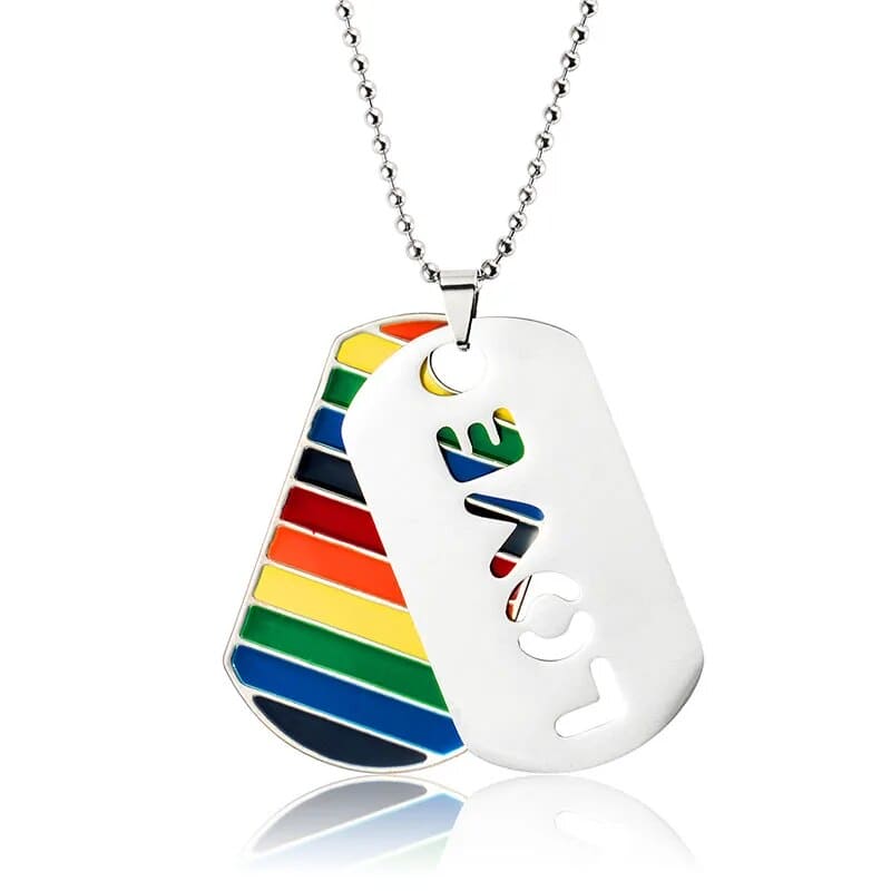 Pride Love Double Layer Rainbow Love Pendant Necklace