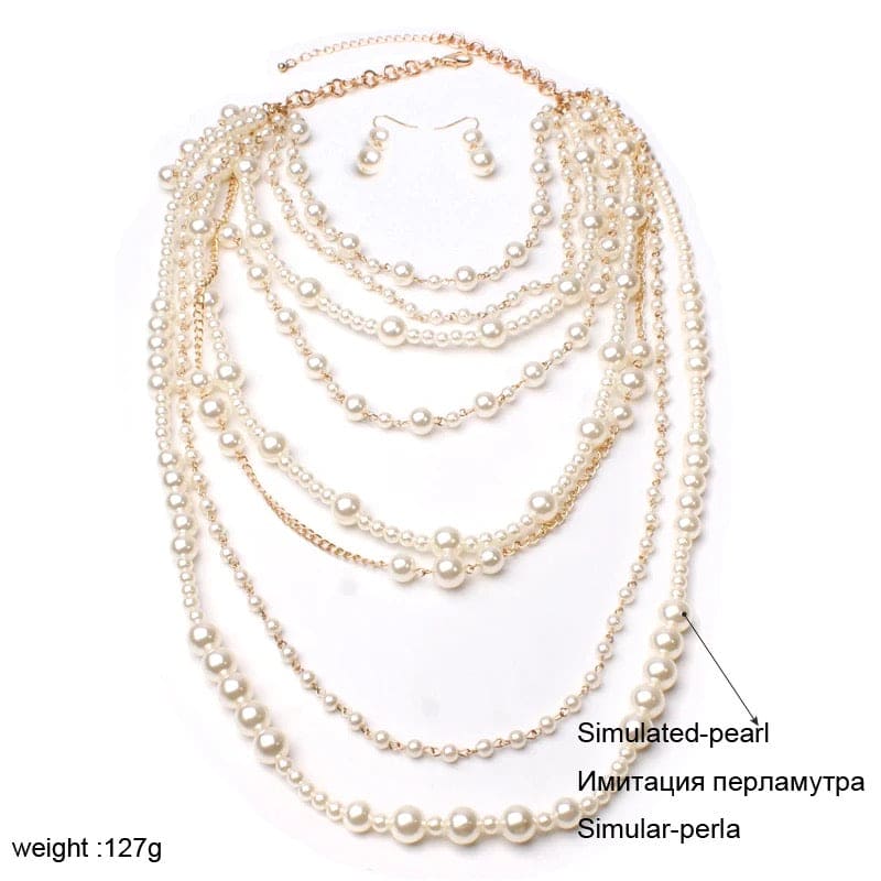 Multi Layered Pearl Necklace