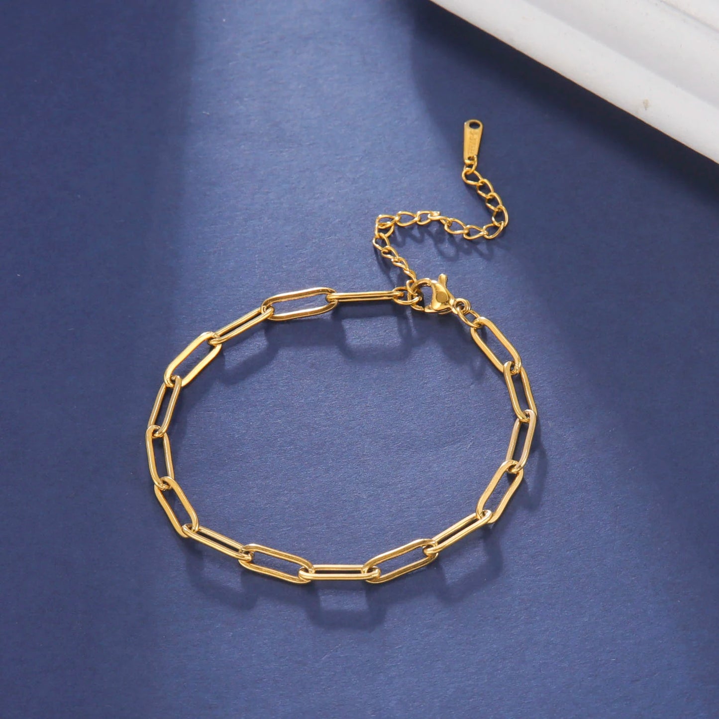 Skyrim Friendship Paperclip Link Chain Women Girls Stainless Steel Gold Color Bracelets 2025 Minimalist Jewelry Valentine Gift