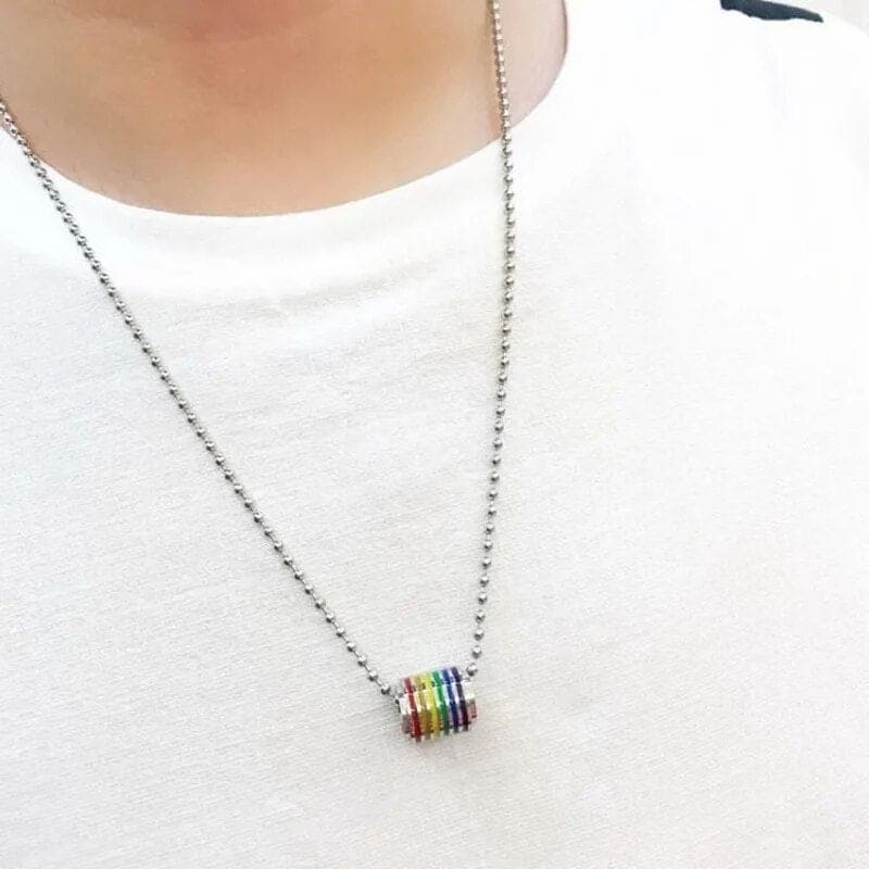 Pride Love Double Layer Rainbow Love Pendant Necklace