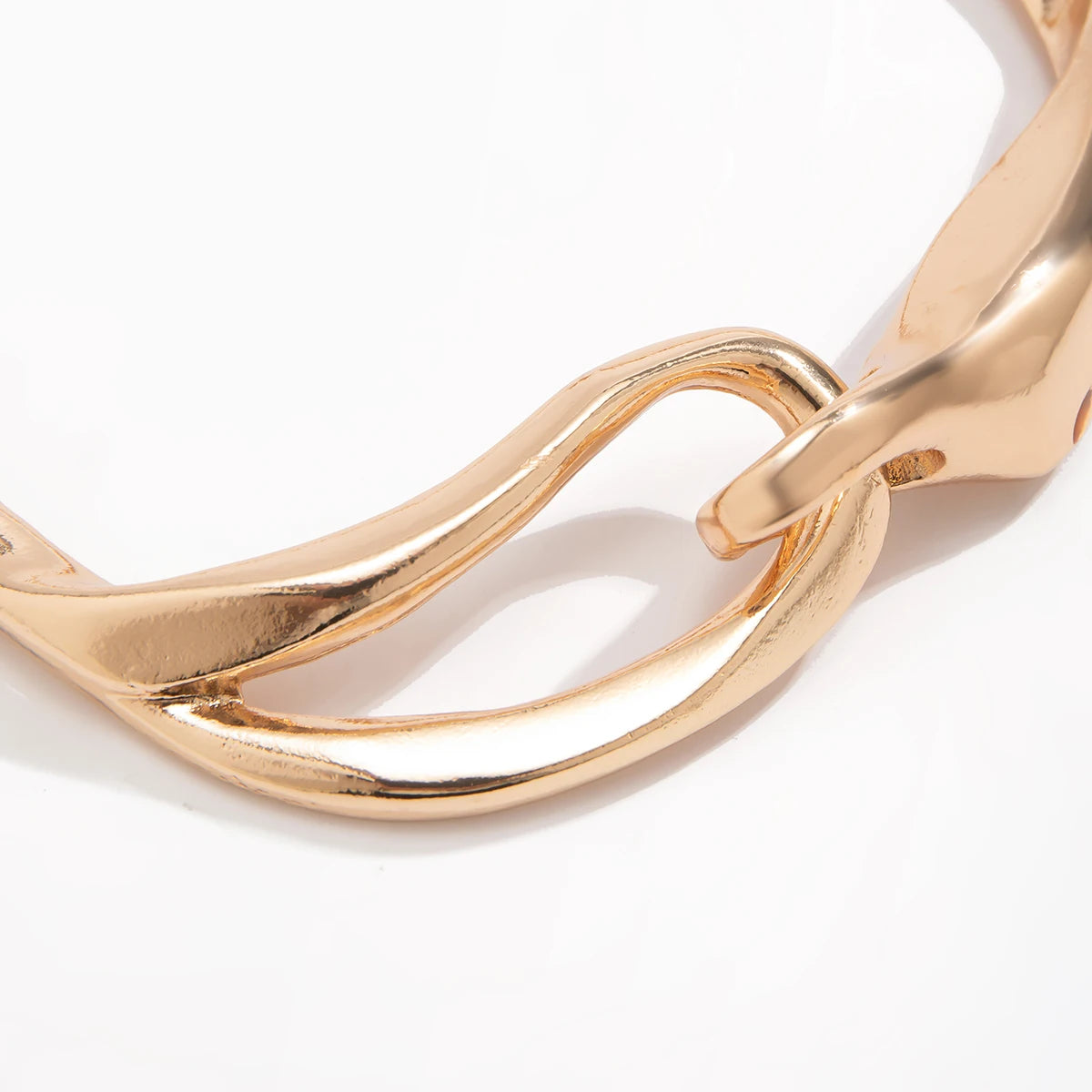 IngeSight.Z Exaggerated Thick Heavy Metal Buckle Collar Choker Necklace for Women Punk Gold Color Chunky Short Necklace Party