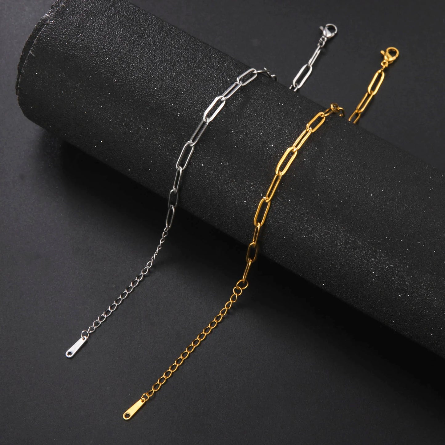 Skyrim Friendship Paperclip Link Chain Women Girls Stainless Steel Gold Color Bracelets 2025 Minimalist Jewelry Valentine Gift