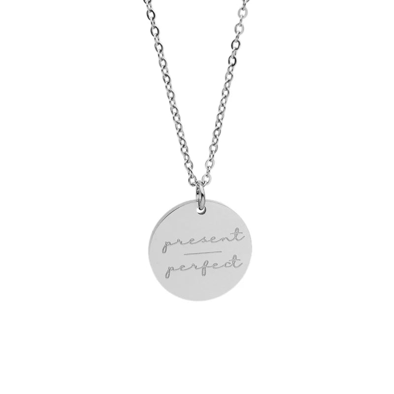 Simple Disc Pendant Necklace Stainless Steel Gold Plated Faith Over Fear Necklace Mind Over Matter Inspirational Jewelry Gift