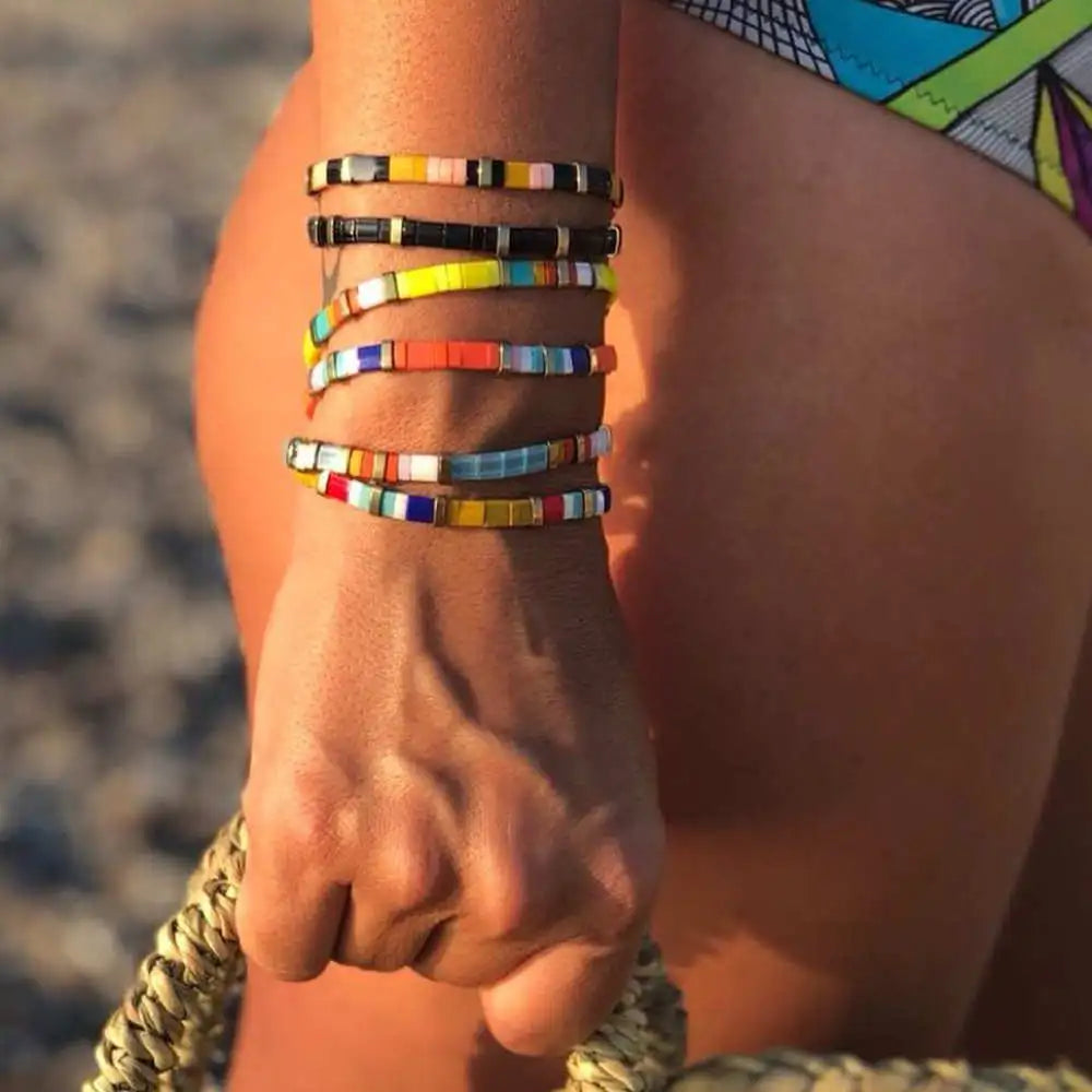 YASTYT Summer Tila Bracelet Waterproof Glass Beaded Vintage Handmade Accessories Miyuki Beads Bracelets for Women Teen Girl