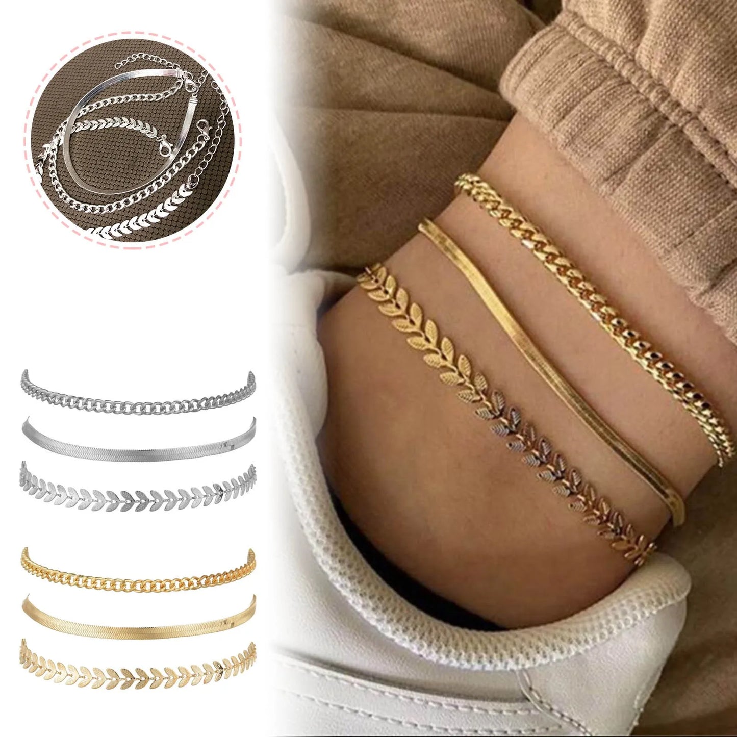 Stainless Steel Delicate Anklet For Women Gold Color Chain Anklet Bracelets On The Leg Do Not Fade Anklet Jewelry Women Mujer