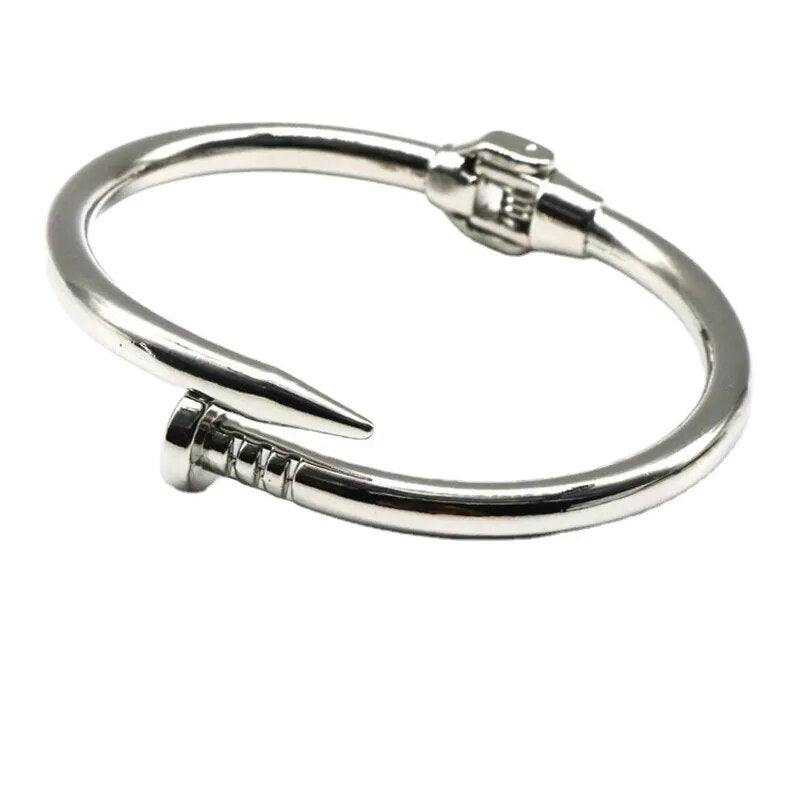4 Color Classic Brand Nail Open Bracelets Female Temperament Simple Trendy Bracelet Stainles Steel Screw Bracelet For Women Gift