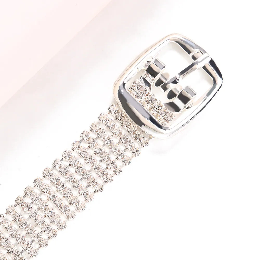 Stonefans 2022 Ins Fashion Belt Shape Rhinestone Anklets for Women Summer Beach Multi Layer Anklet Bracelet Crystal Foot Jewelry