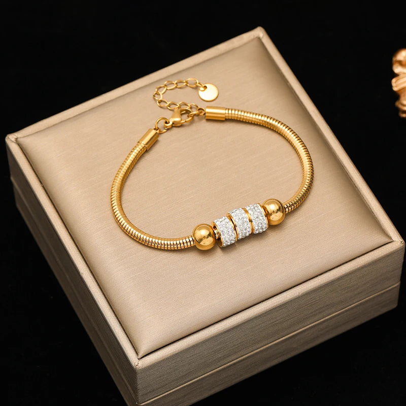 EILIECK 316L Stainless Steel Gold Color Geometric Bracelet For Women Girl Fashion New Holiday Gift Wrist Chain Jewelry Pulsera