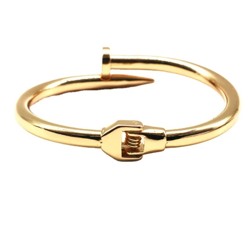 4 Color Classic Brand Nail Open Bracelets Female Temperament Simple Trendy Bracelet Stainles Steel Screw Bracelet For Women Gift