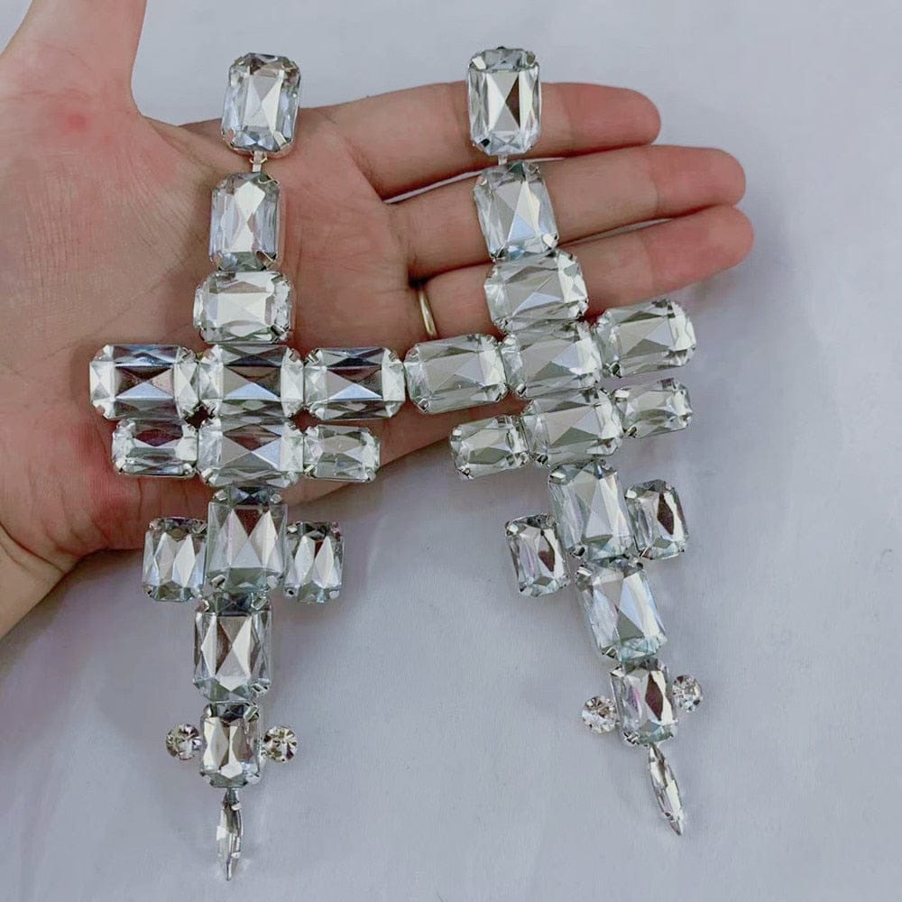 Geometric Long Tassel Square Pendat Hanging DangleWomen Earrings f