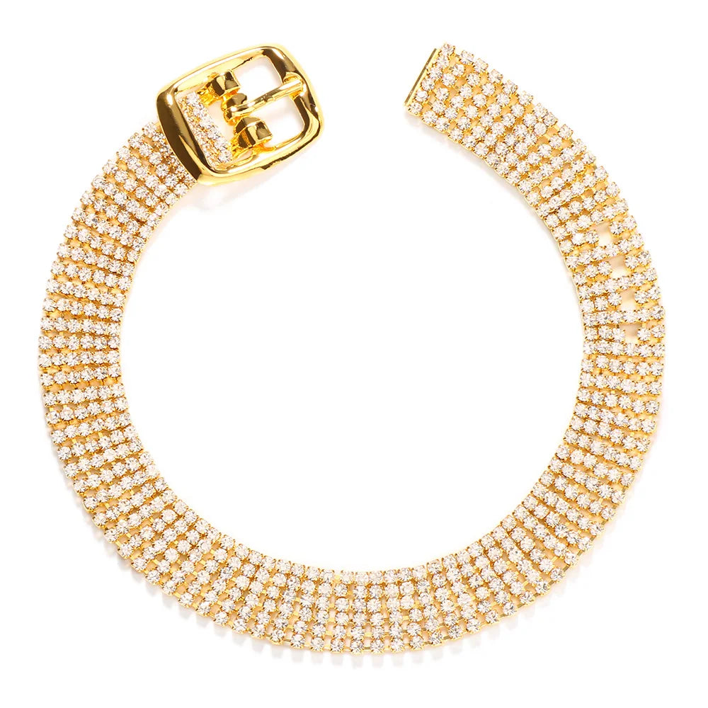 Stonefans 2022 Ins Fashion Belt Shape Rhinestone Anklets for Women Summer Beach Multi Layer Anklet Bracelet Crystal Foot Jewelry