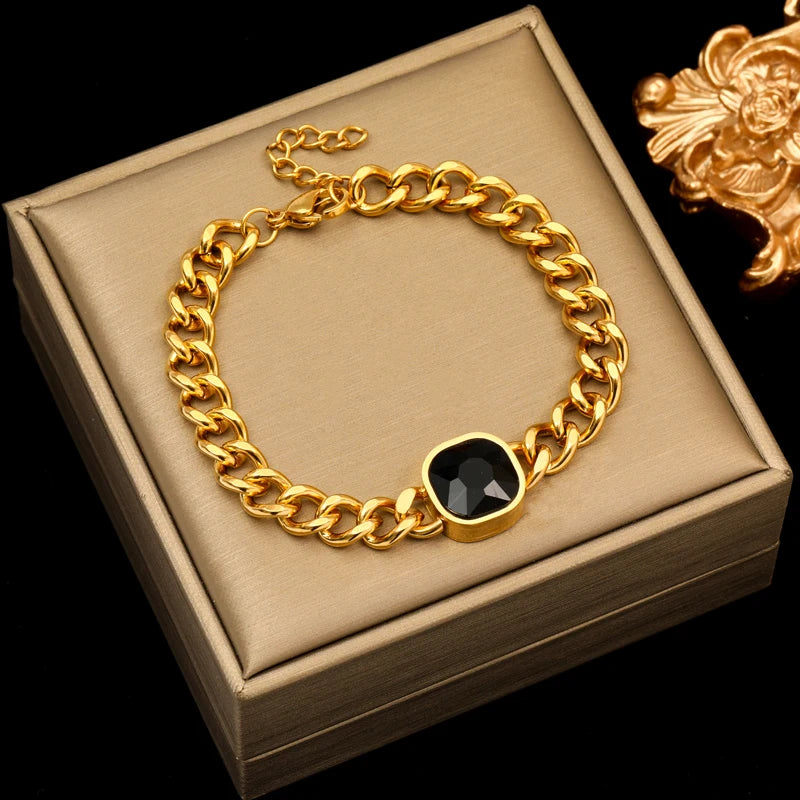 EILIECK 316L Stainless Steel Gold Color Geometric Bracelet For Women Girl Fashion New Holiday Gift Wrist Chain Jewelry Pulsera