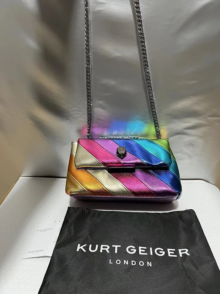 Rainbow Wave Pattern Women's Handbag Wave Pattern Shoulder Handbag Bag