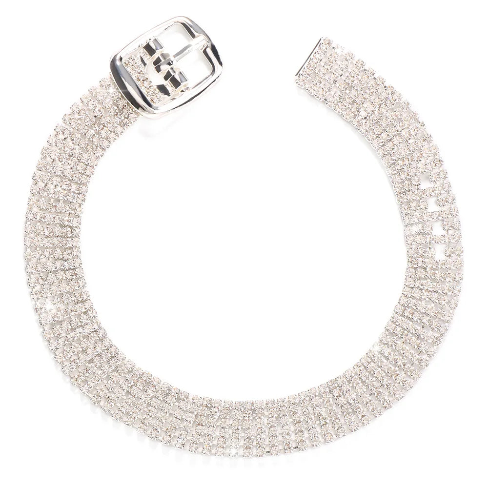 Stonefans 2022 Ins Fashion Belt Shape Rhinestone Anklets for Women Summer Beach Multi Layer Anklet Bracelet Crystal Foot Jewelry