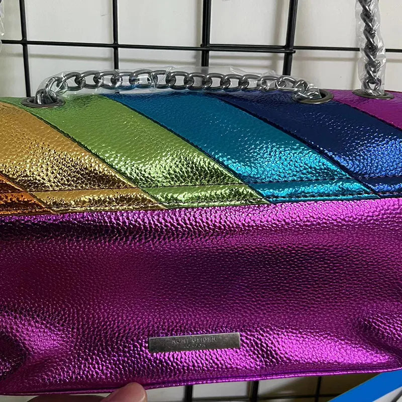 Rainbow Wave Pattern Women's Handbag Wave Pattern Shoulder Handbag Bag