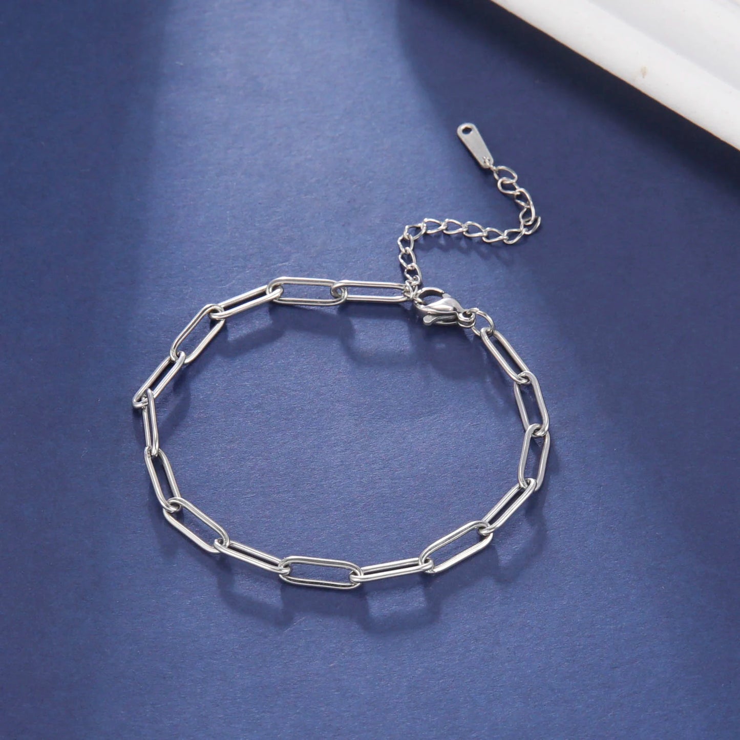 Skyrim Friendship Paperclip Link Chain Women Girls Stainless Steel Gold Color Bracelets 2025 Minimalist Jewelry Valentine Gift