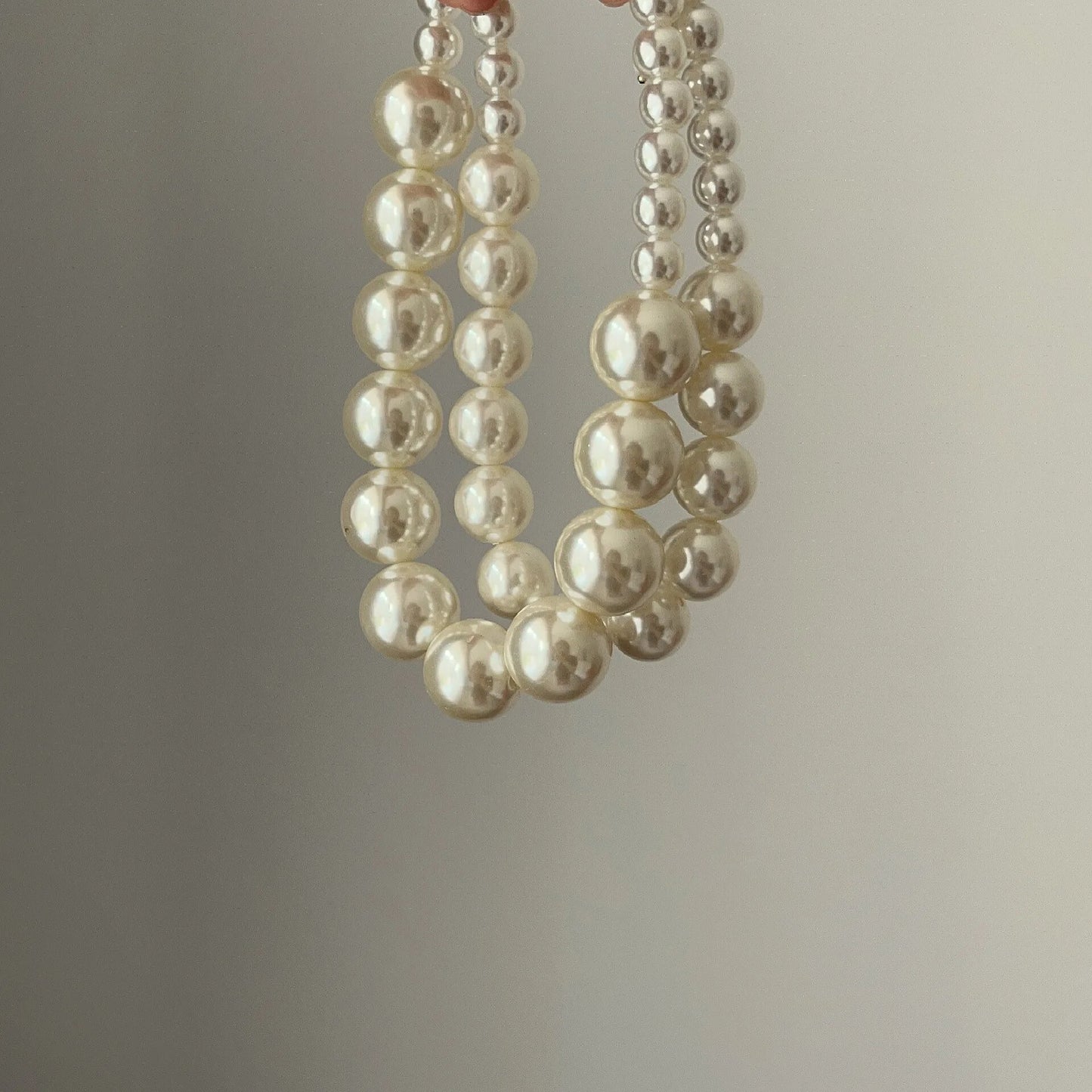 Vintage Double Layer Pearl Choker Necklace