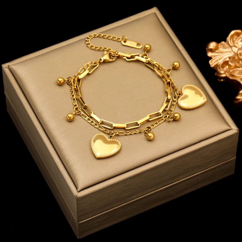 EILIECK 316L Stainless Steel Gold Color Geometric Bracelet For Women Girl Fashion New Holiday Gift Wrist Chain Jewelry Pulsera