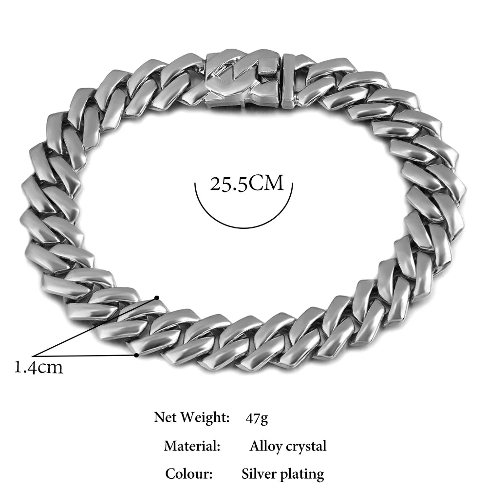 Hip Hop Iced Out 14 Width Cuban Link Chain Anklet for Women Bling Minimalism Luxury Chunky Rhombus Cuban Ankle Bracelet Jewelry