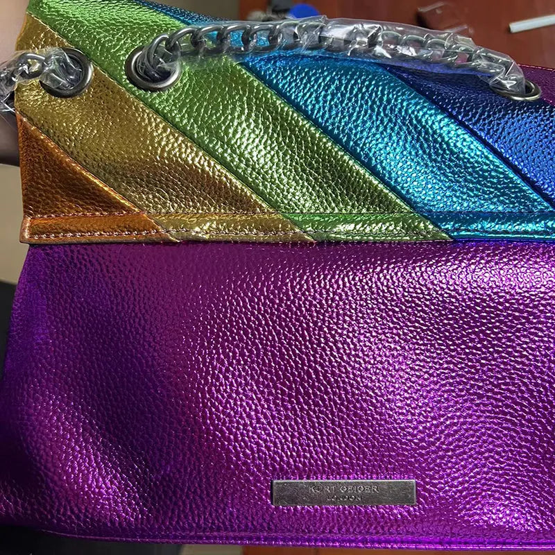 Rainbow Wave Pattern Women's Handbag Wave Pattern Shoulder Handbag Bag