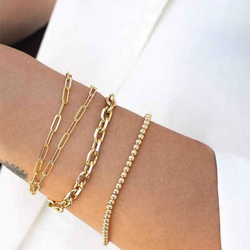 PickyanDco Fashion Paper Clip Anklet for Women Stainless Steel Chain Bracelet Jewelry Birthday Party Gifts