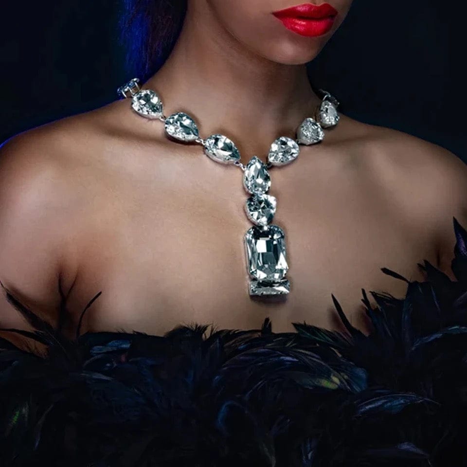 Crystal Pendant Statement Necklace