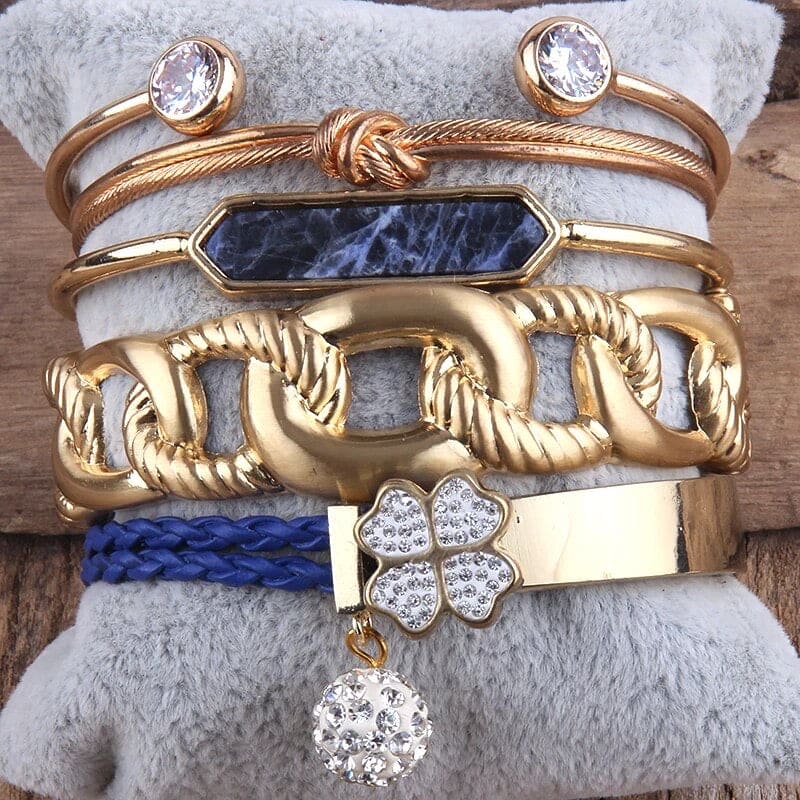 Roman Numeral Crown Bracelet Set