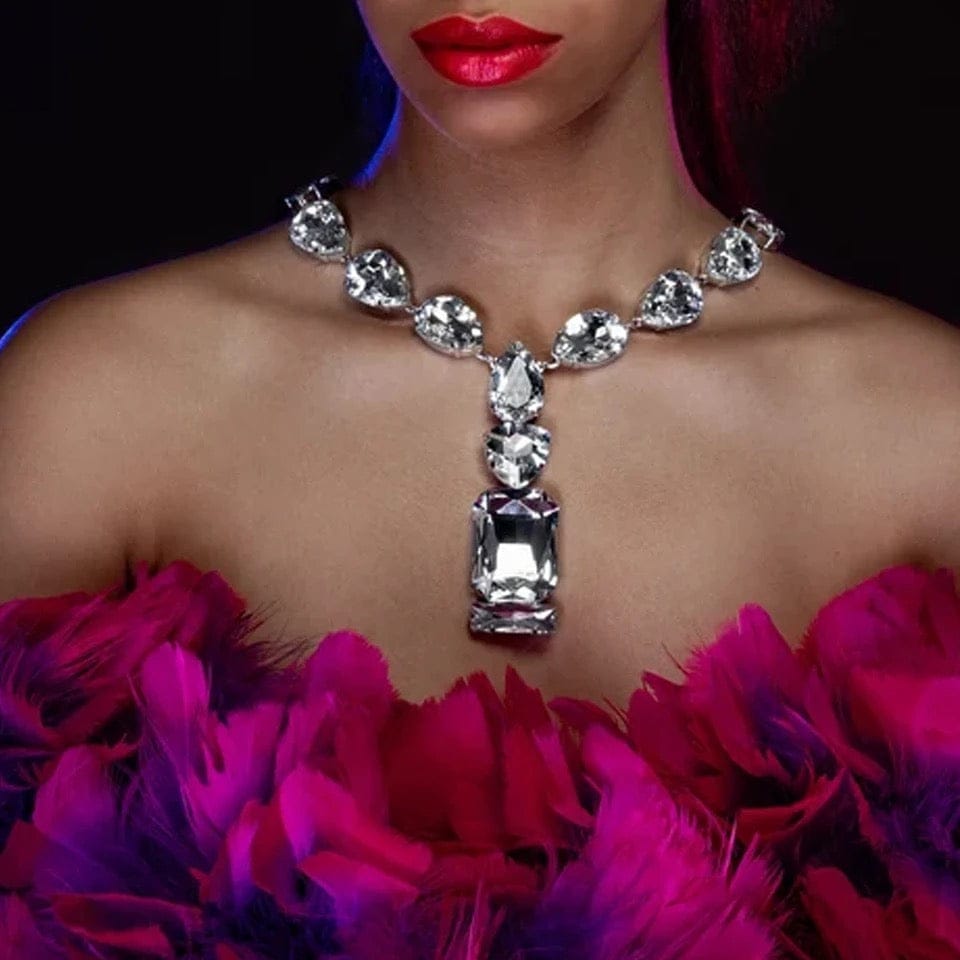 Crystal Pendant Statement Necklace