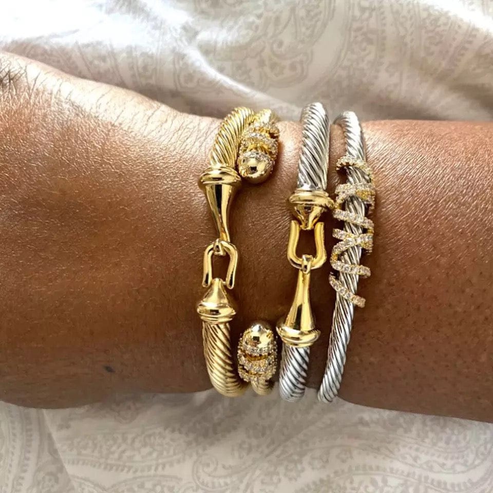 Stackable Silver Women's Silver Knot Bracelet Set