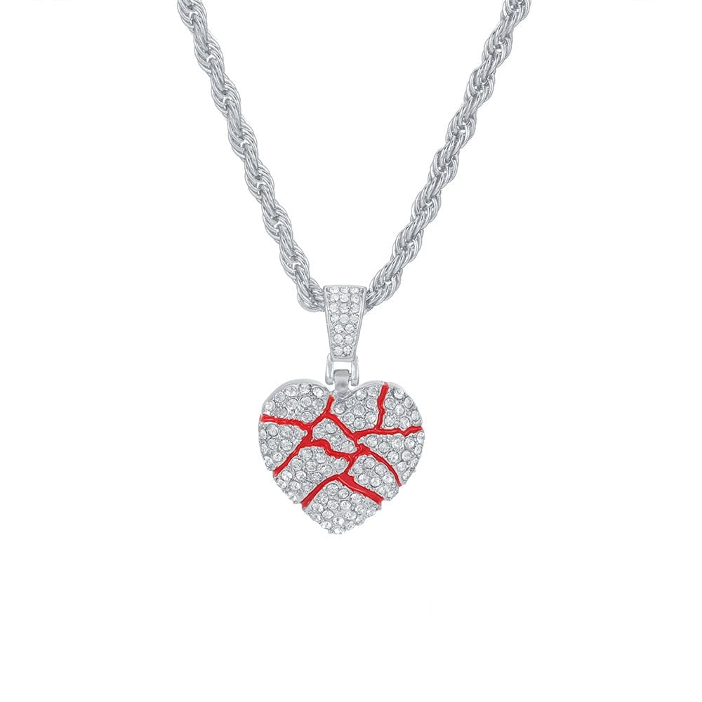 Hip Hop Iced Out Bling Out Broken Heart NECKLACE