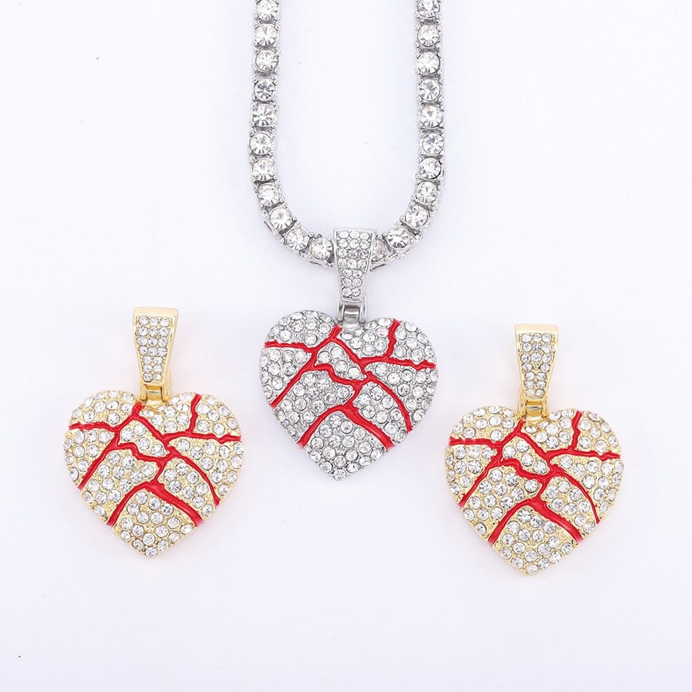 Hip Hop Iced Out Bling Out Broken Heart NECKLACE