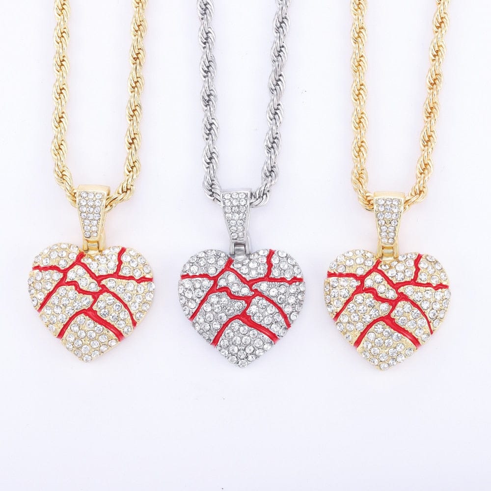 Hip Hop Iced Out Bling Out Broken Heart NECKLACE