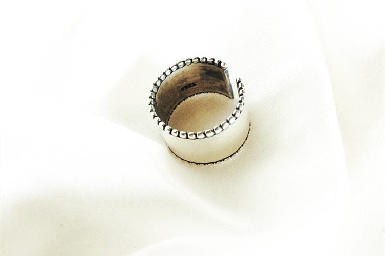 New Korean Style Worn Wide Glossy Silver PlatedWomen's Rings