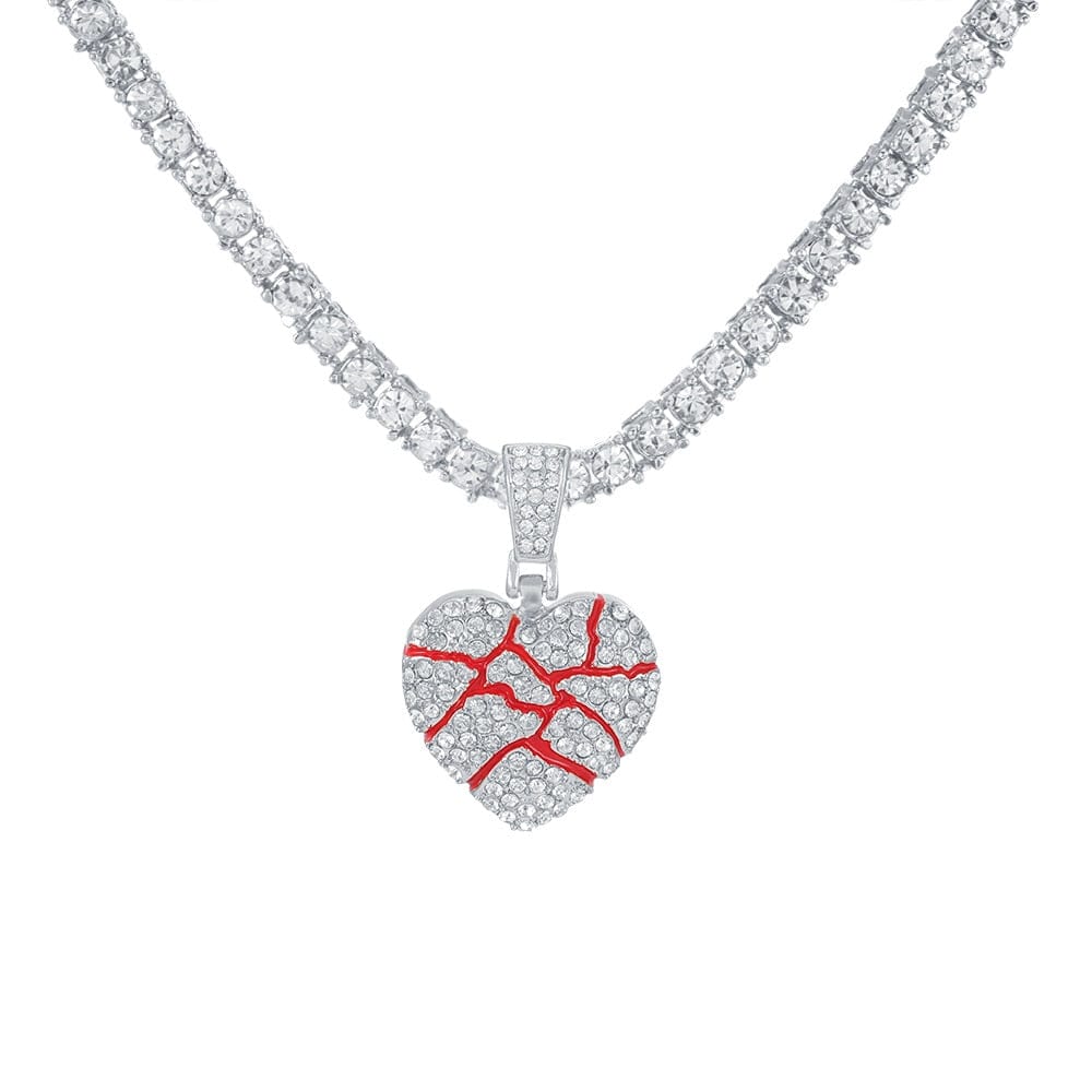 Hip Hop Iced Out Bling Out Broken Heart NECKLACE